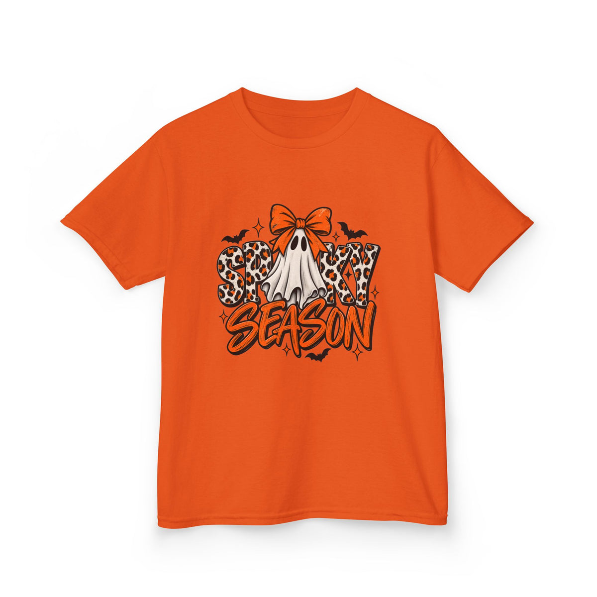 Kids T-Shirt — "Spooky Season" Leopard Ghost Halloween Tee