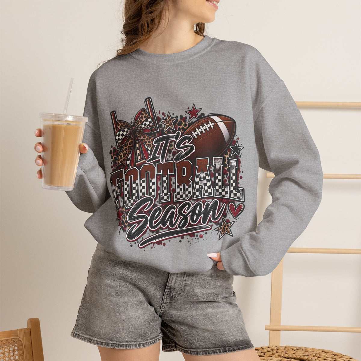 Football Season Crewneck Sweatshirt — "It's Football Season" Graphic