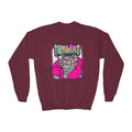 Youth Crewneck Sweatshirt —Neon Tornadoes Graphic