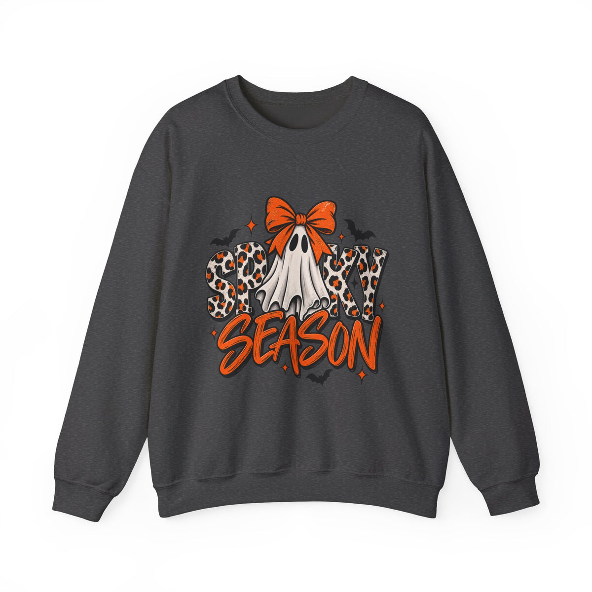 Spooky Season Crewneck Sweatshirt – Leopard Ghost Halloween Pullover