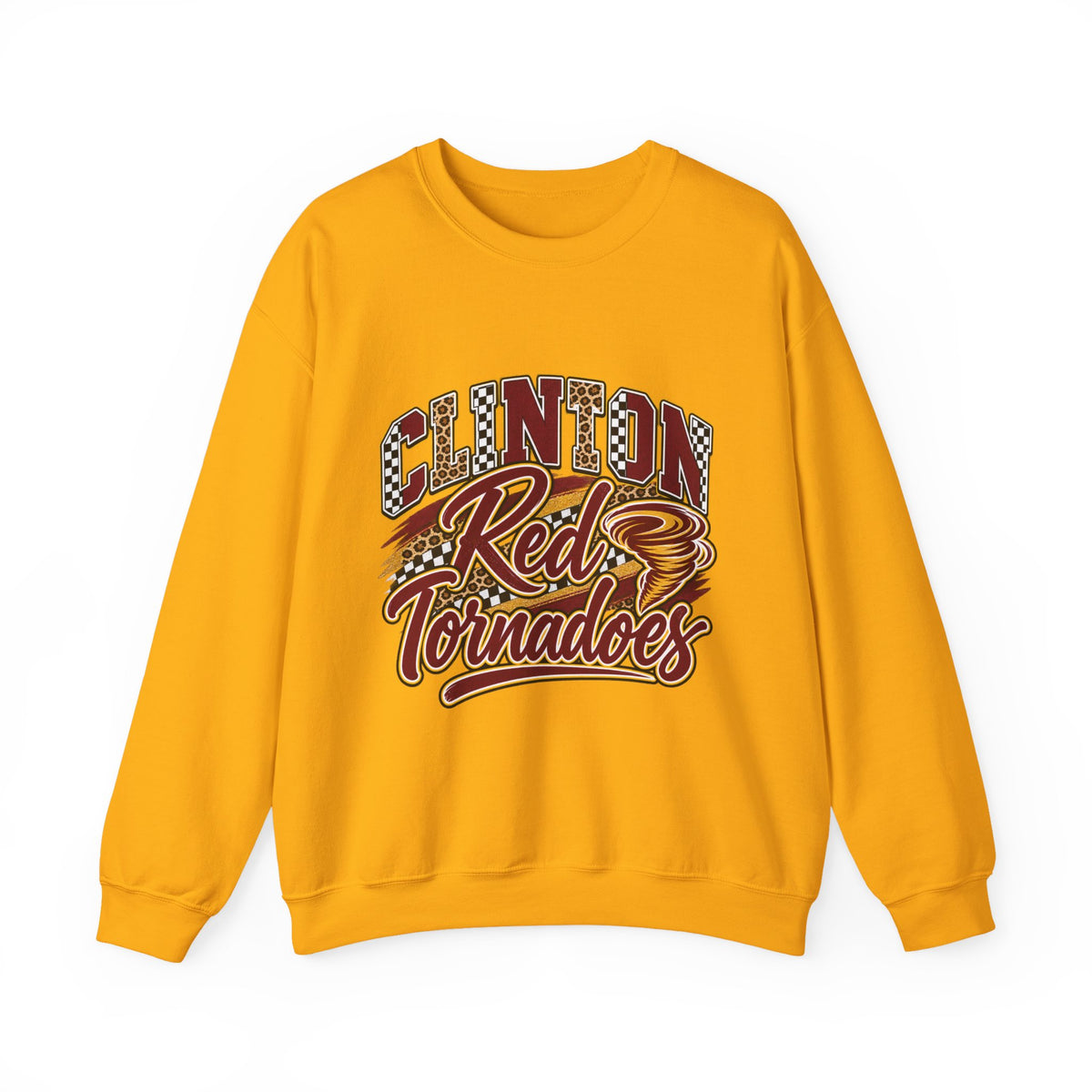 Clinton Red Tornadoes Crewneck Sweatshirt – Retro School Sports Logo