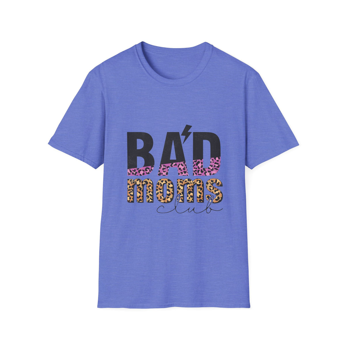 Bad Moms Club T-Shirt — Bold Leopard Accent Graphic Tee