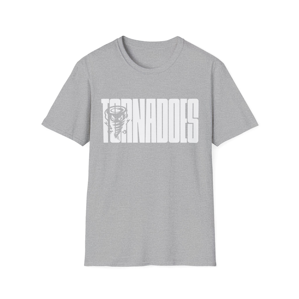 Tornadoes Graphic T-Shirt — Bold Storm Typography with Tornado Icon