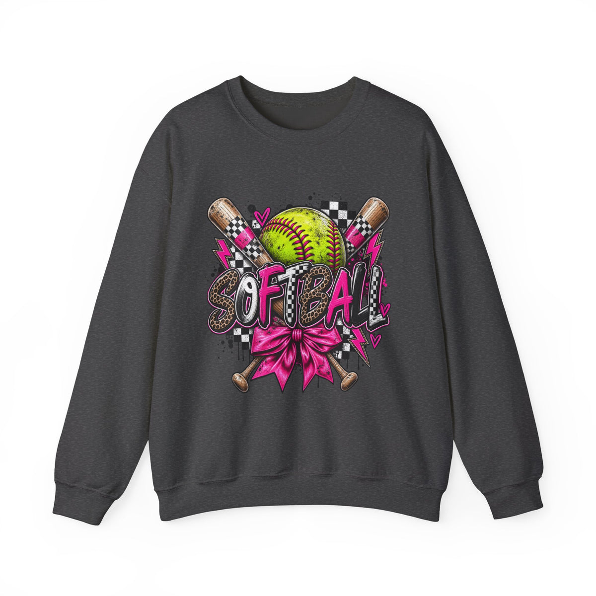 Softball Diamond Crewneck Sweatshirt — "SOFTBALL" Graphic