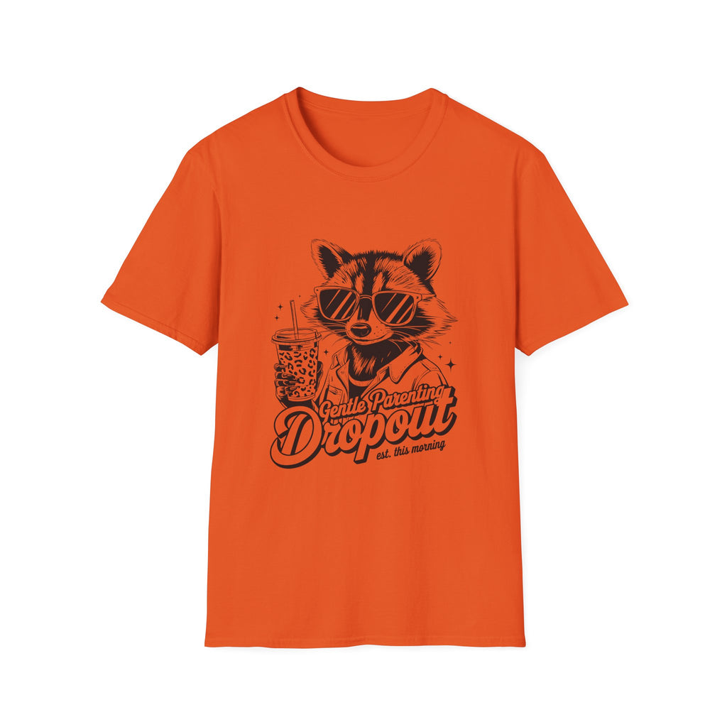 Raccoon with Sunglasses T-Shirt — Cute Retro 'Dropout' Graphic Tee