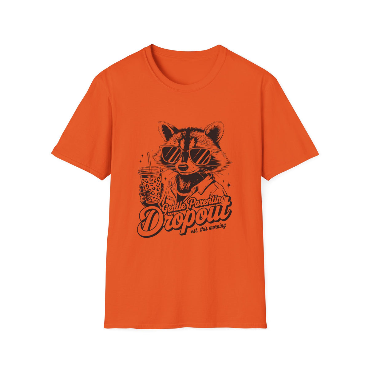 Raccoon with Sunglasses T-Shirt — Cute Retro 'Dropout' Graphic Tee