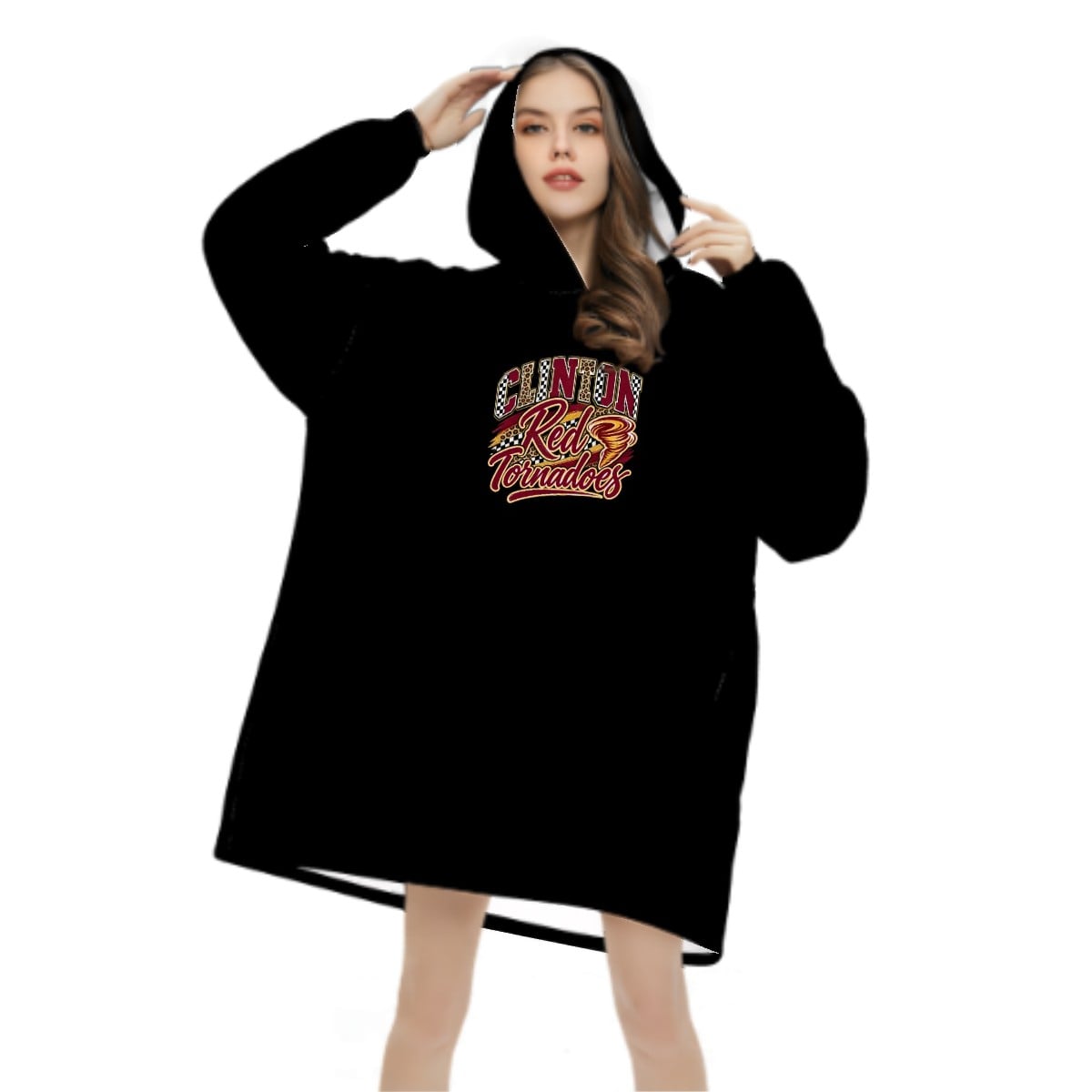 Adult Blanket Hoodie Clinton leopard