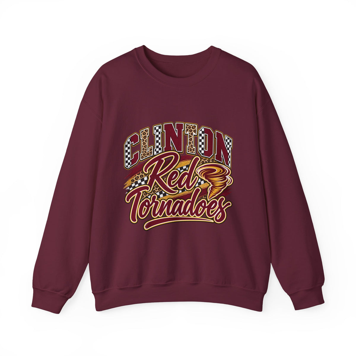 Clinton Red Tornadoes Crewneck Sweatshirt – Retro School Sports Logo