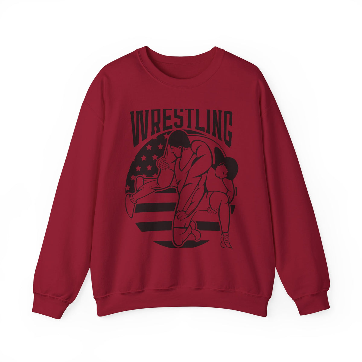 Wrestling Crewneck Sweatshirt - Retro USA Wrestlers Graphic