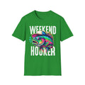 Weekend Hooker T-Shirt — Colorful Fishing Fish Graphic Tee for Anglers & Beach Days