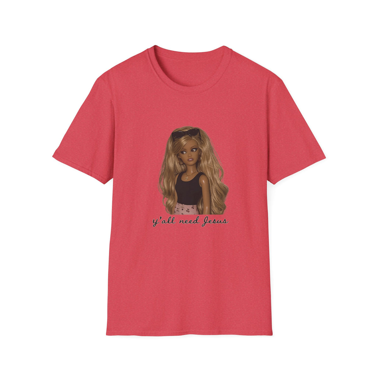 Barbie Doll Graphic Tee — 'y'all need Jesus' Casual Statement Shirt