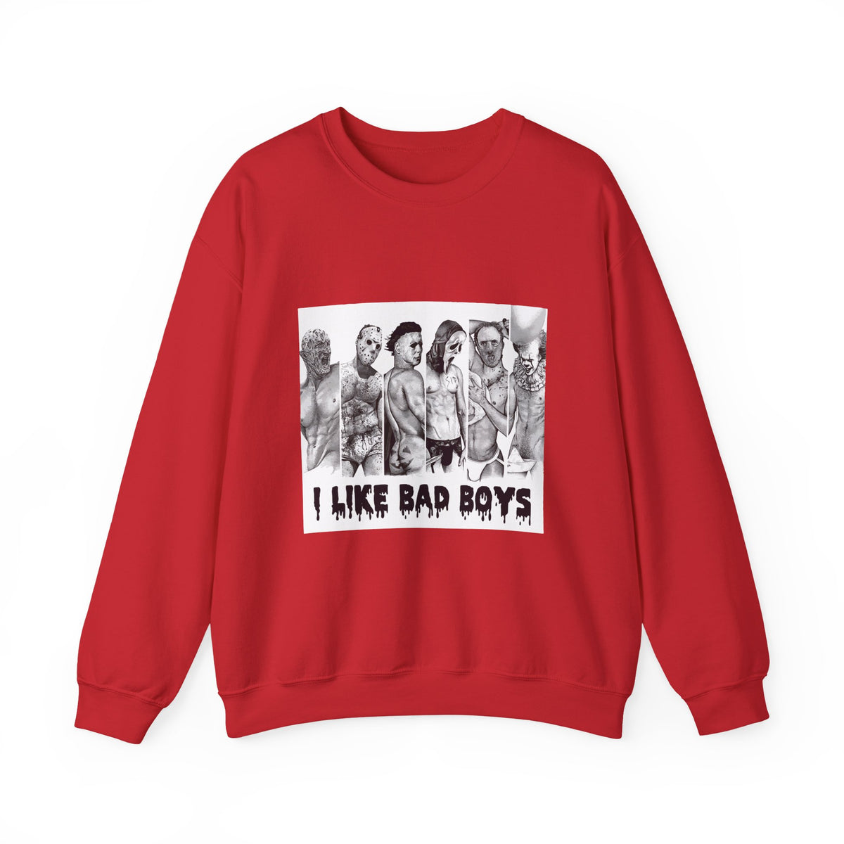 I Like Bad Boys Crewneck Sweatshirt – Edgy Graphic Bad Boy Design