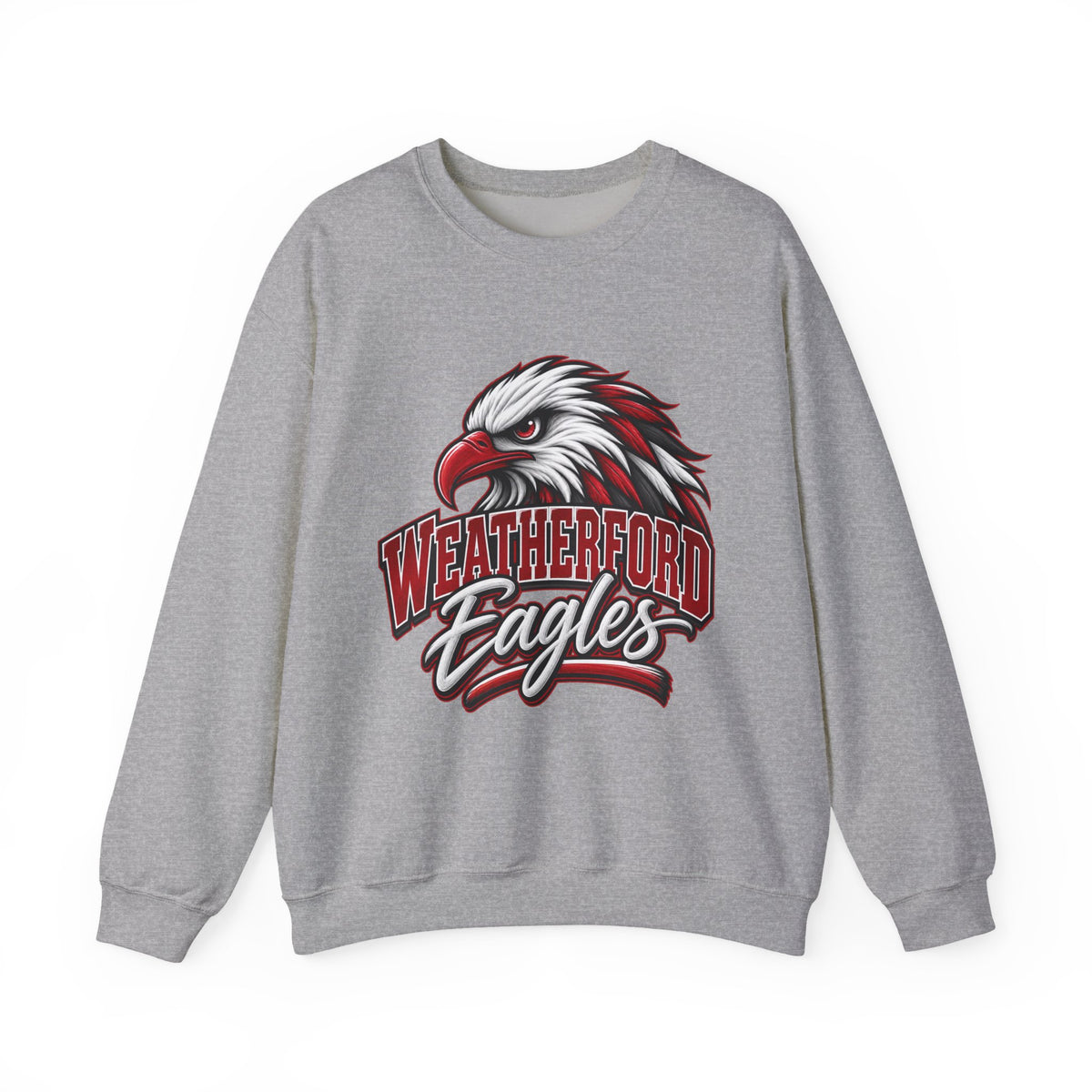 Weatherford Eagles Crewneck Sweatshirt — School Mascot Eagle Logo Pullover