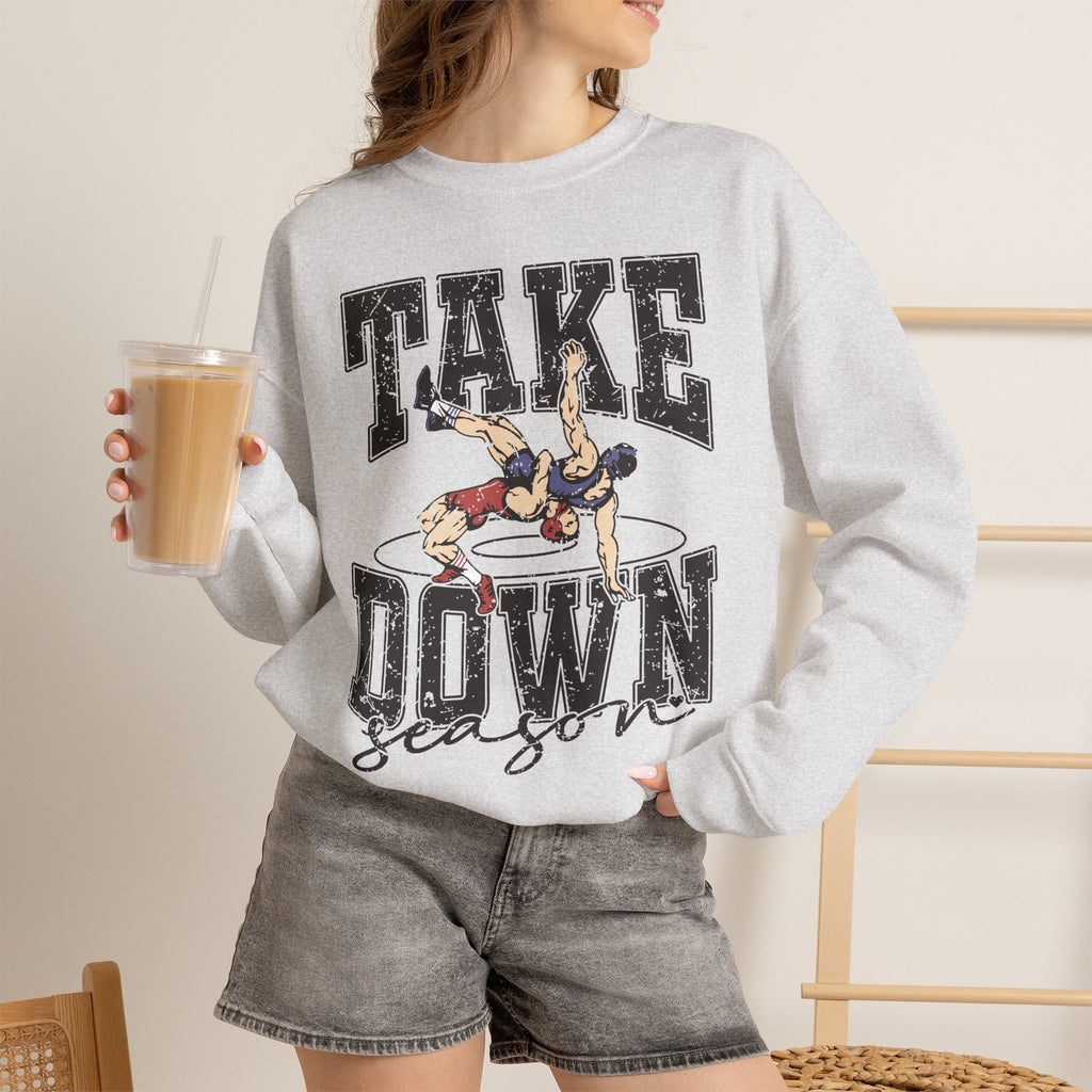 Take Down Season Wrestling Crewneck Sweatshirt