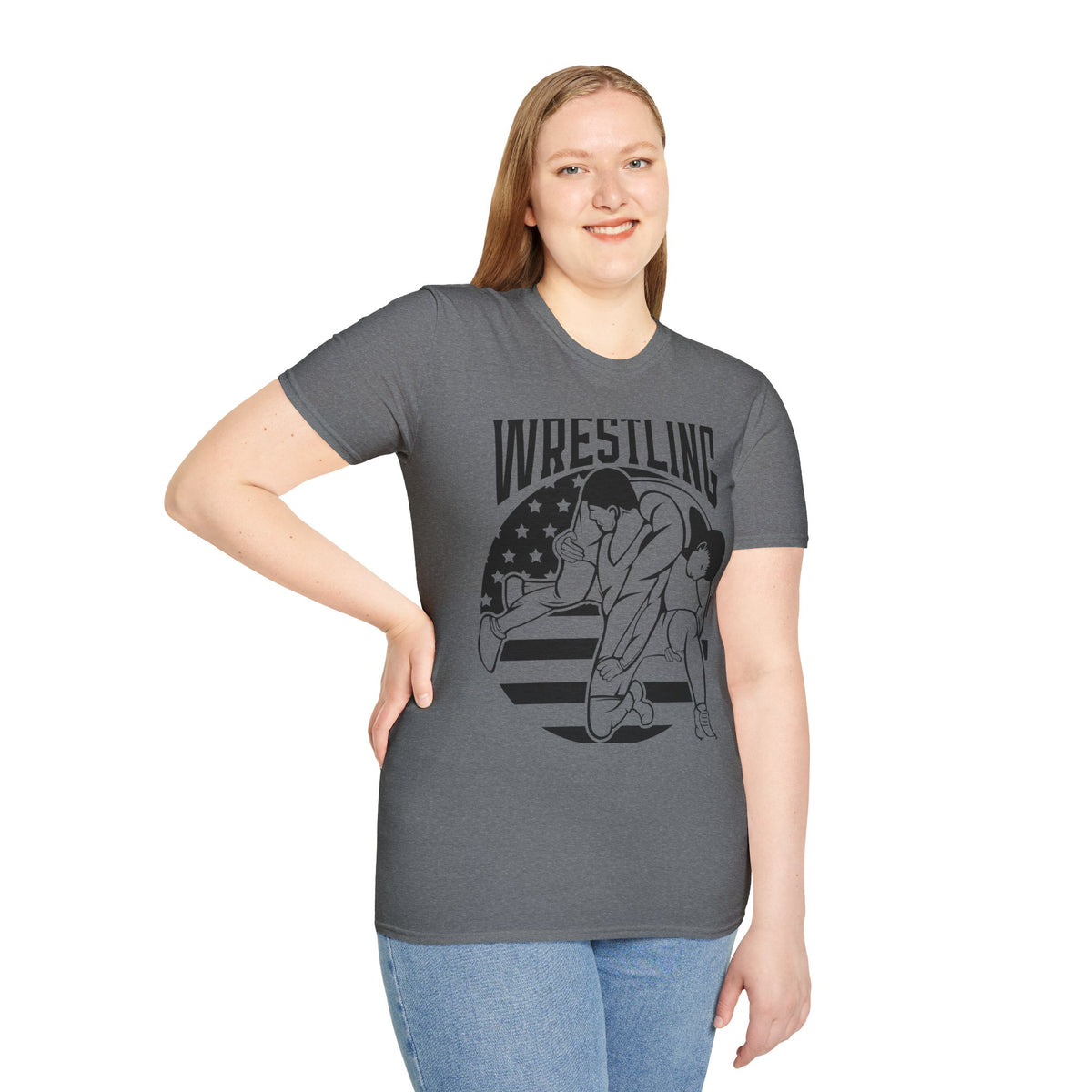 Wrestling T-Shirt — USA Flag Grapplers Graphic Tee