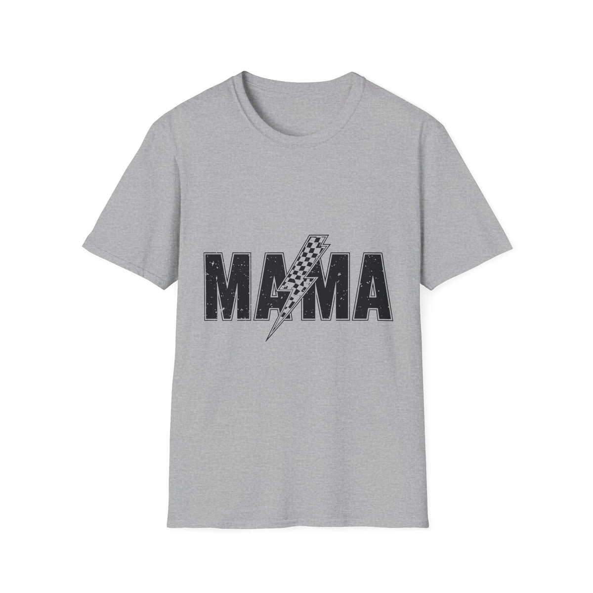 Mama Lightning Bolt T-Shirt — Retro Racing Graphic Tee for Moms