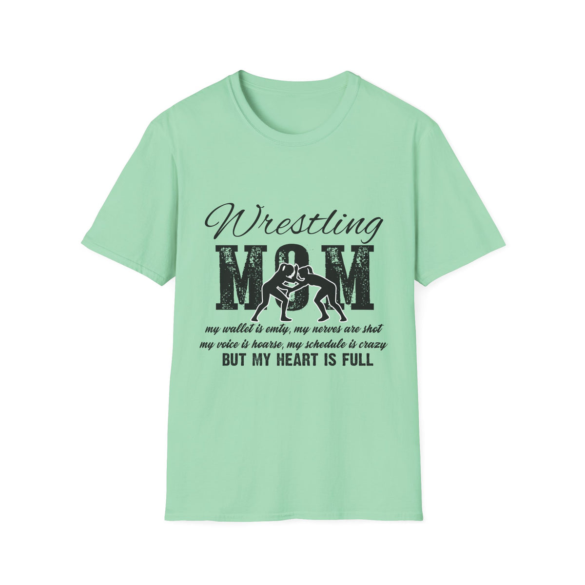 Wrestling Mom T‑Shirt — Distressed Sports Mom Tee