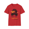 Thankful Mama T-Shirt — Messy Bun with Fall Leaves