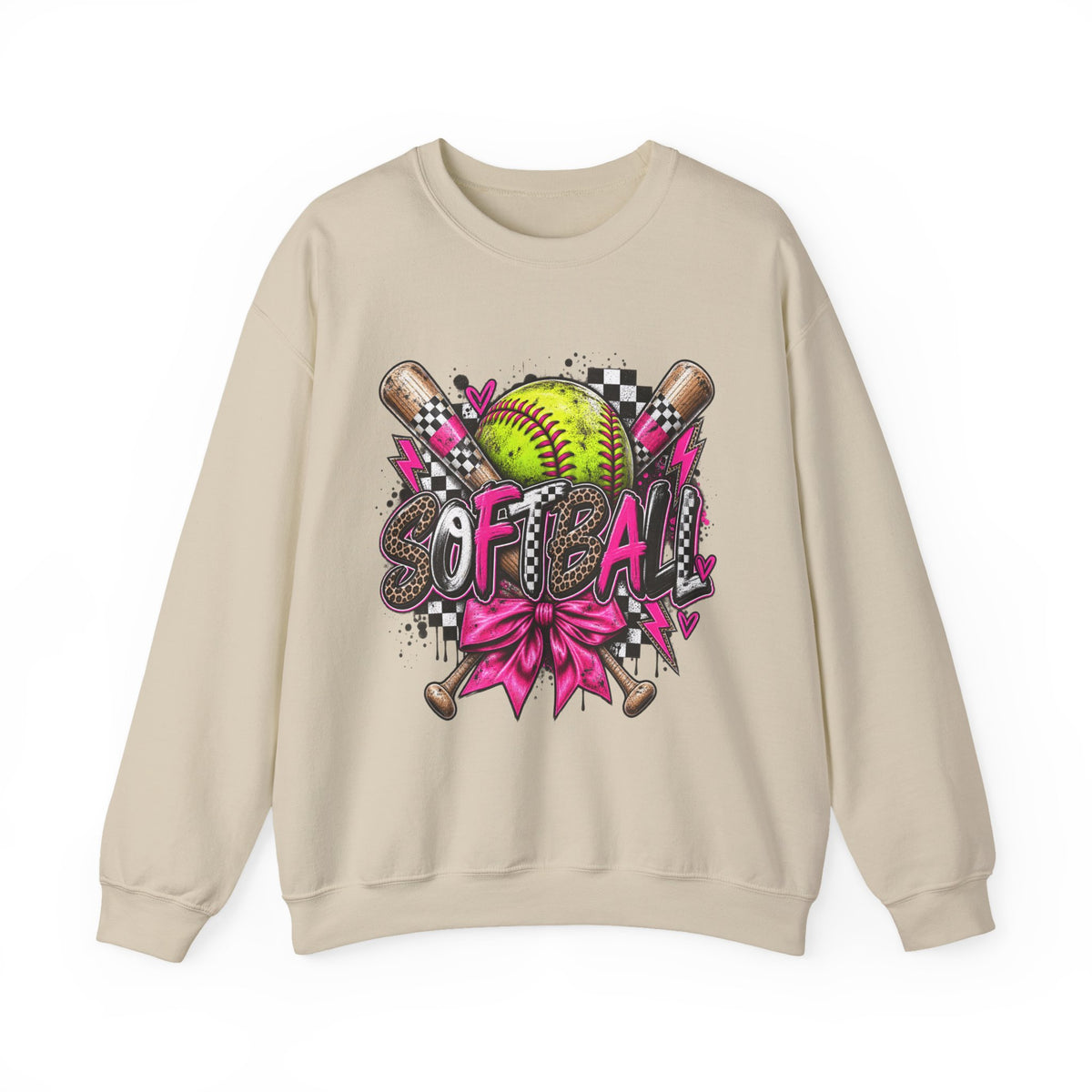 Softball Diamond Crewneck Sweatshirt — "SOFTBALL" Graphic