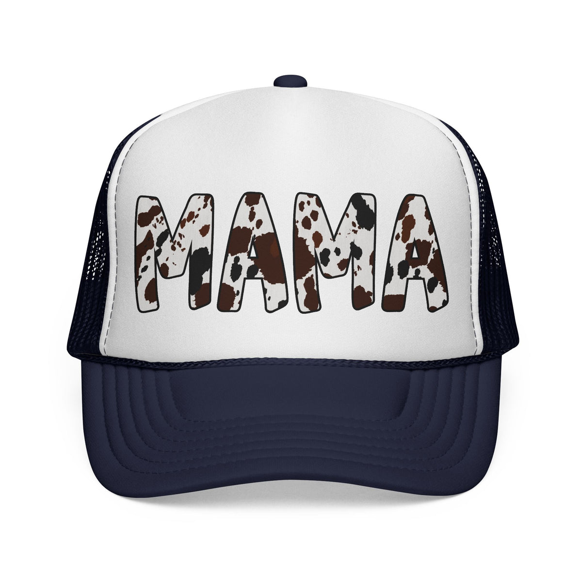 Mama Cow Print Trucker Cap – Farmhouse Mom Hat
