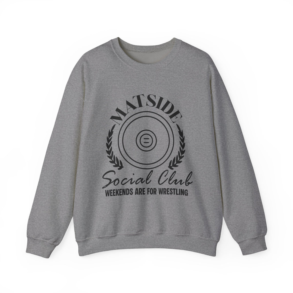 Matside Social Club Crewneck Sweatshirt – "Weekends Are For Wrestling" Vintage Wrestling Logo