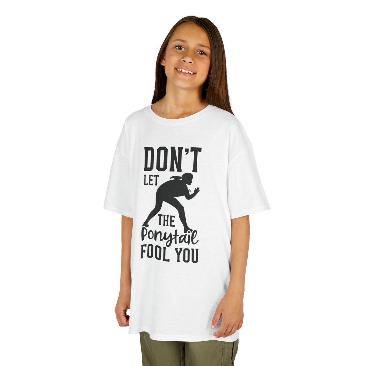 Kids Tee — "Don't Let the Ponytail Fool You"