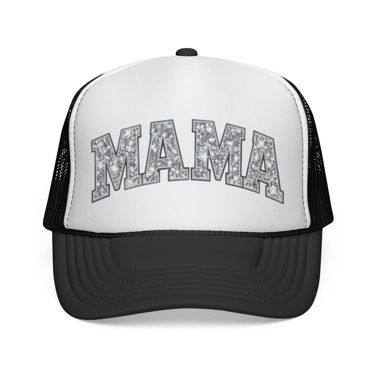 Mama Trucker Hat — Glitter Block Letter Cap for Moms, Casual Everyday & Mother’s Day Gift