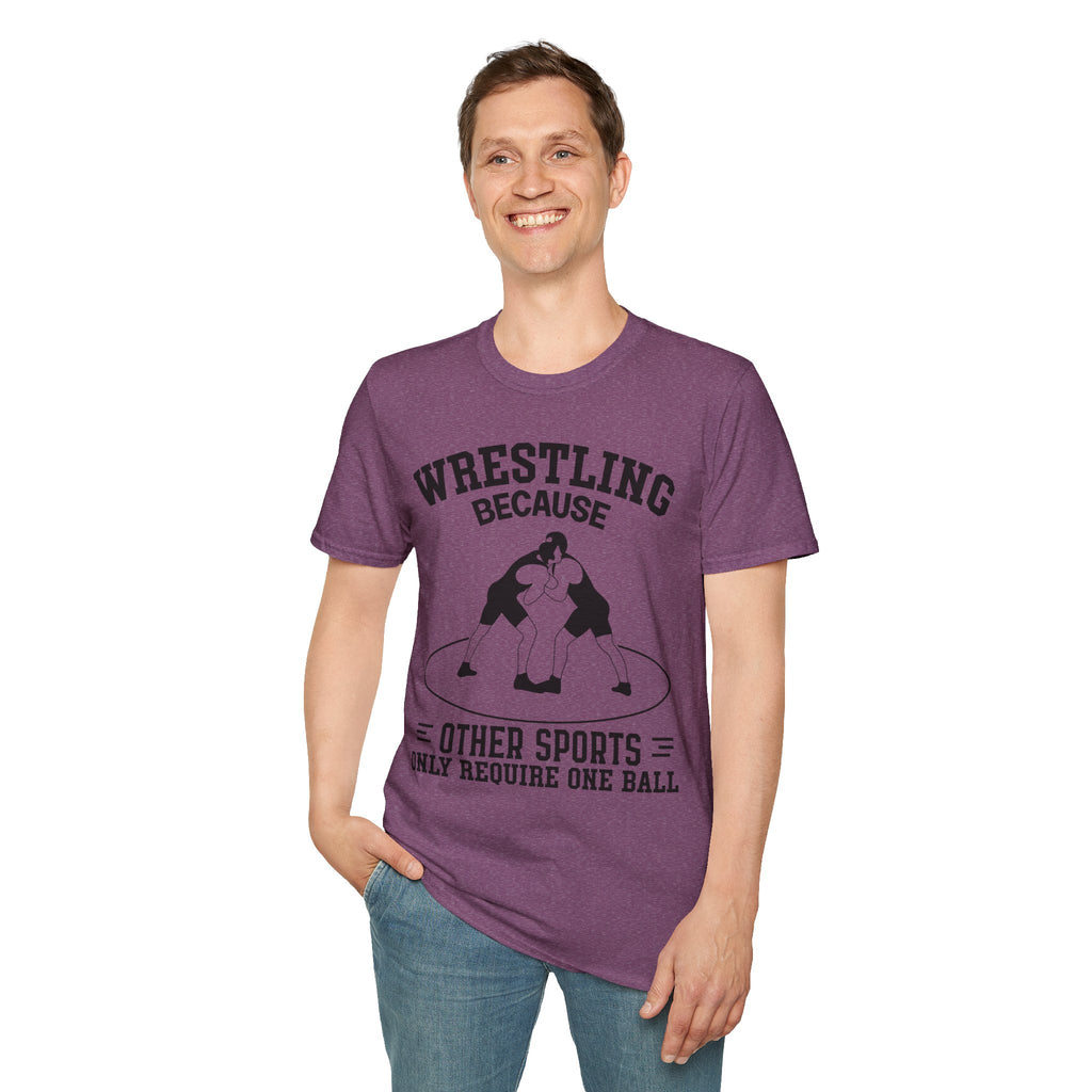 Wrestling Because T-Shirt — Funny Wrestling Quote Tee for Athletes & Fans
