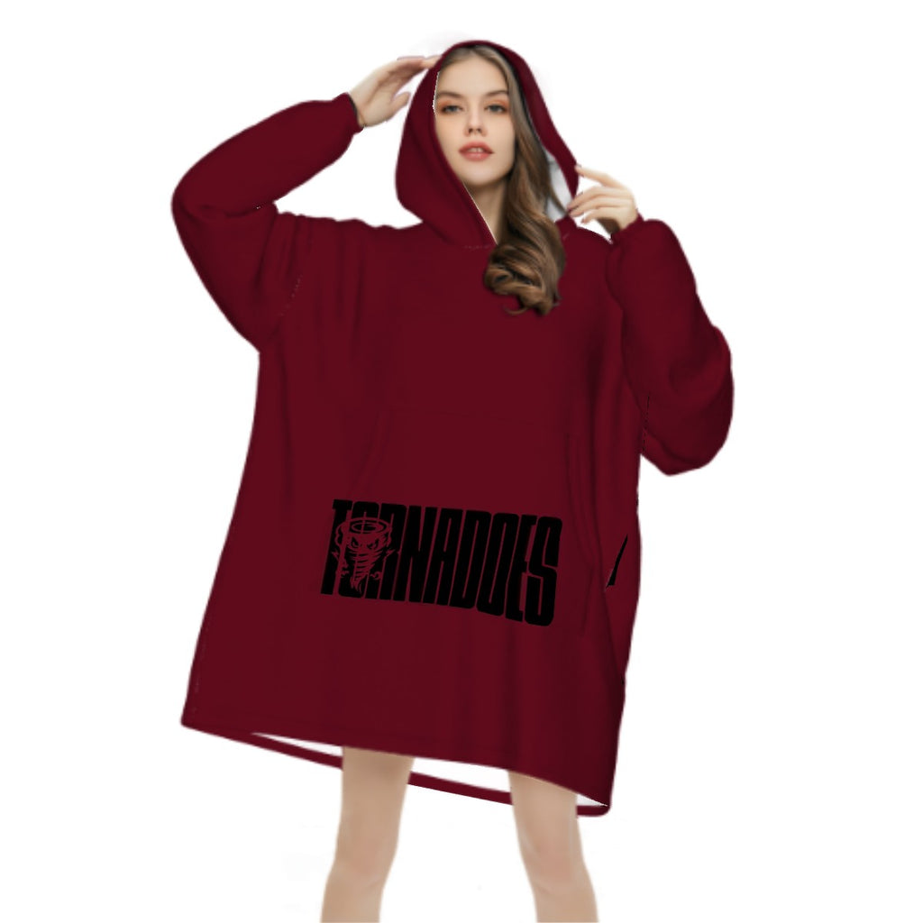 Adult Blanket Hoodie Tornadoes Wrestle