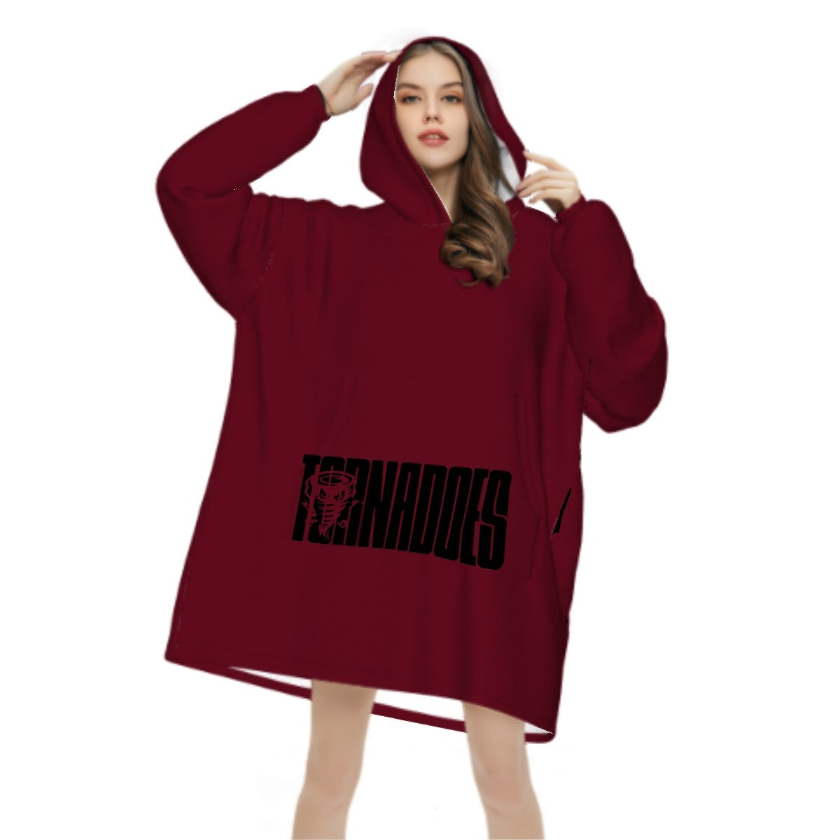 Adult Blanket Hoodie Tornadoes Wrestle
