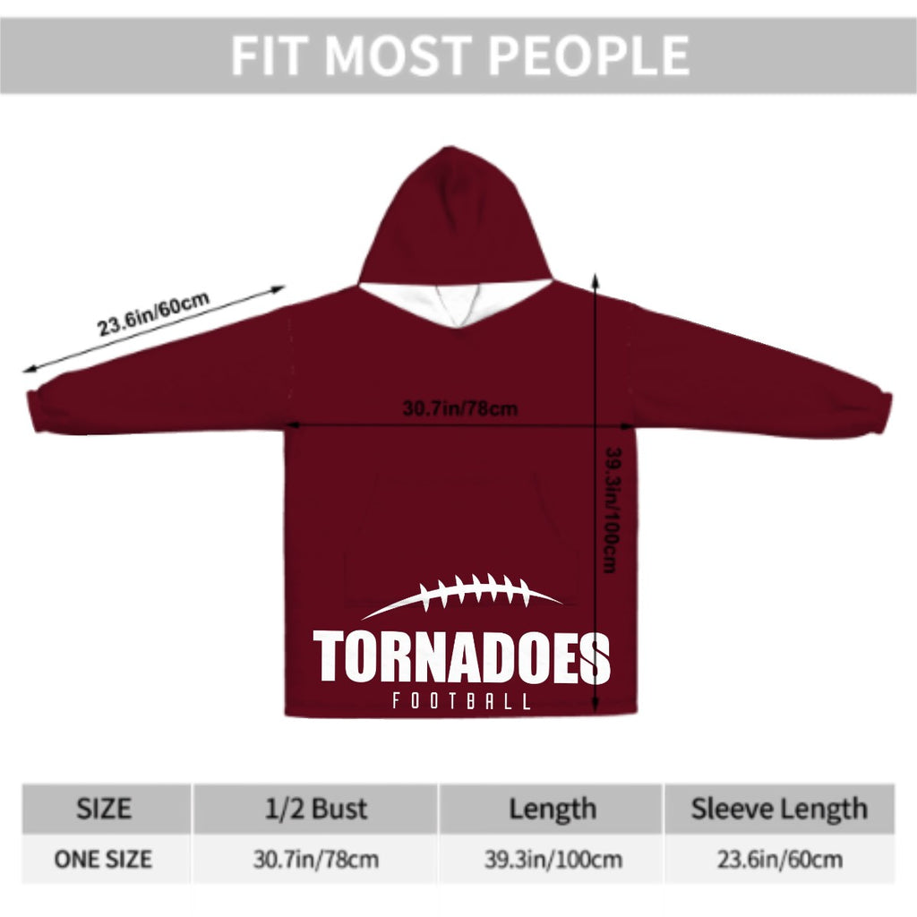 Adult Blanket Hoodie Tornadoes Football