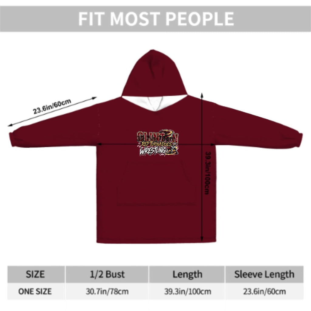 Adult Blanket Hoodie Clinton Wrestling